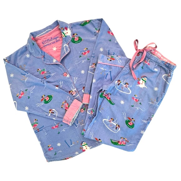 PJ Salvage Periwinkle Flamingos Flannel PJ Set - Picture 4 of 12